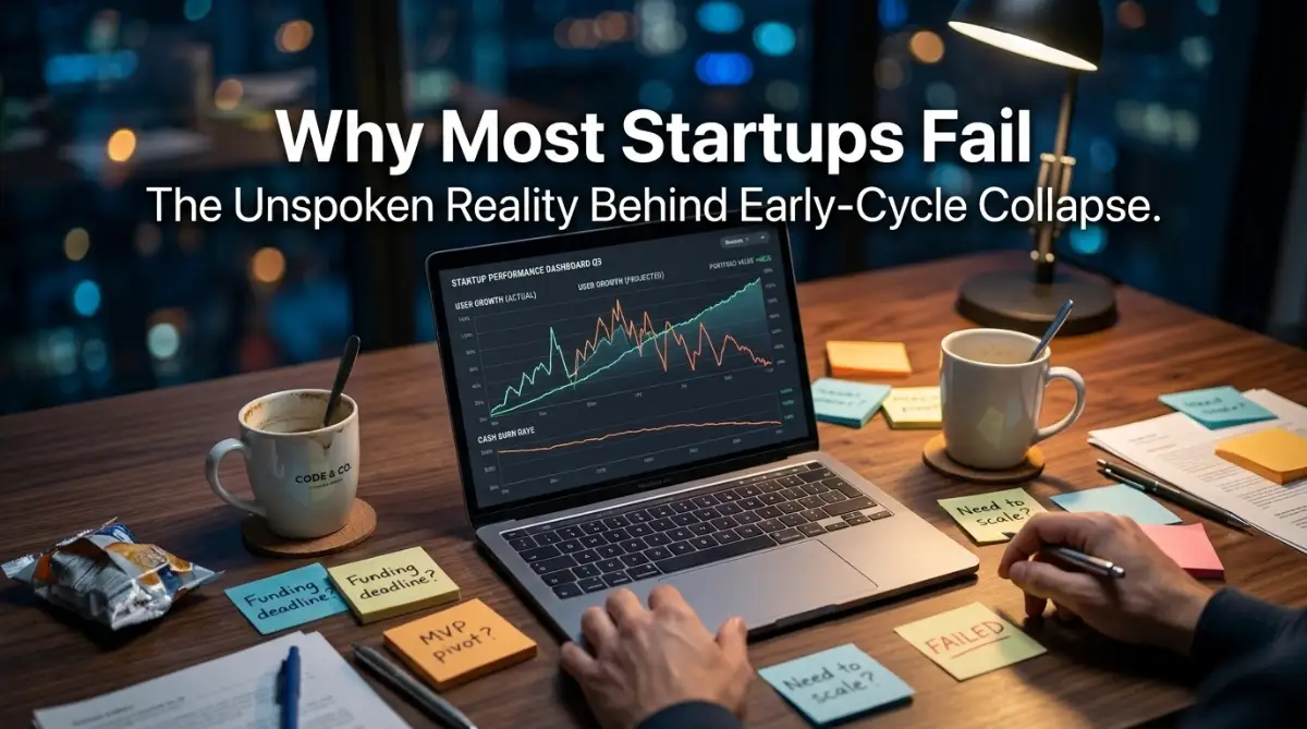 A conceptual representation of the unspoken reasons behind startup failure in the first cycle.