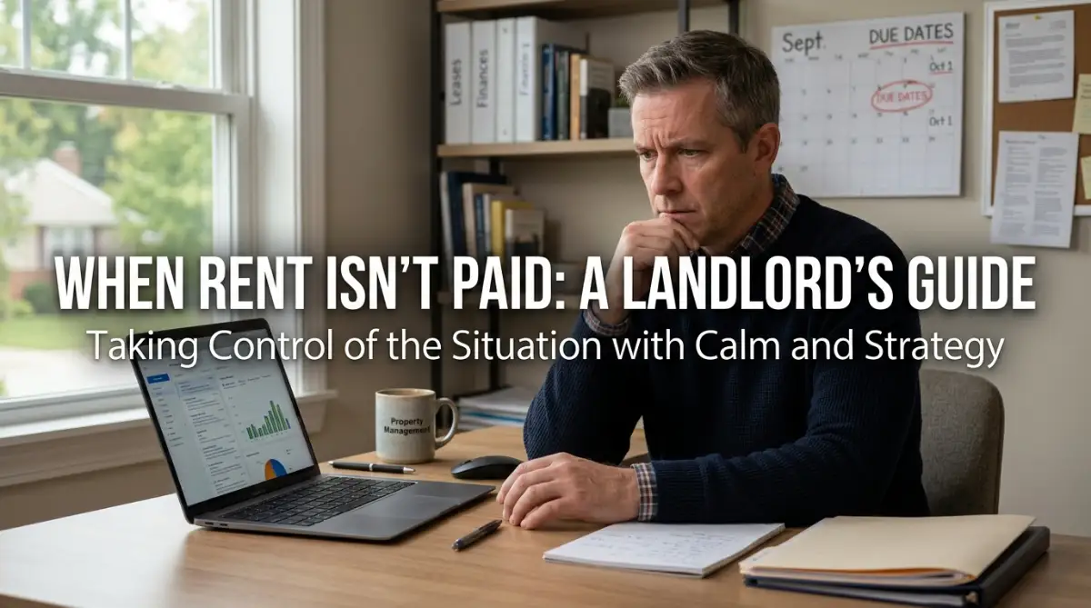 Landlord managing property issues when a tenant misses a rent payment.